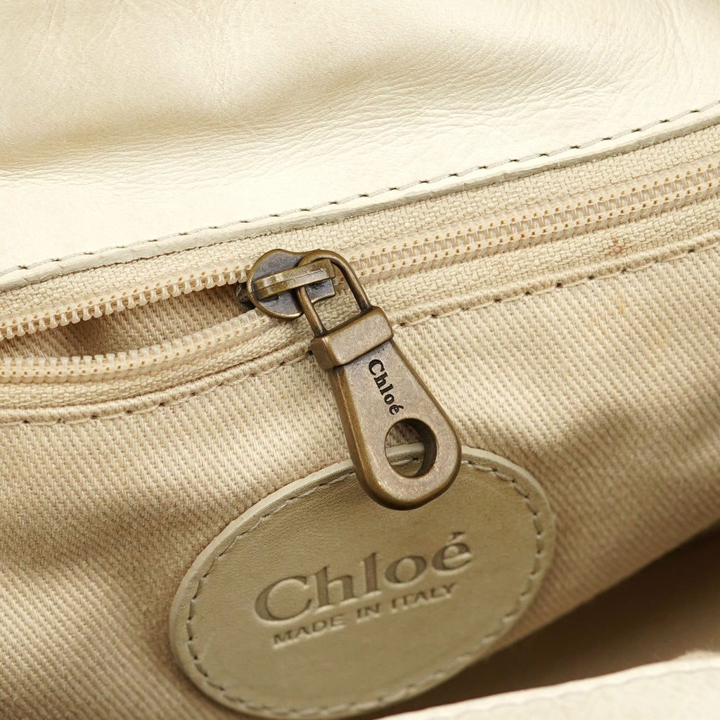 Beige Small Python Silverado Bag