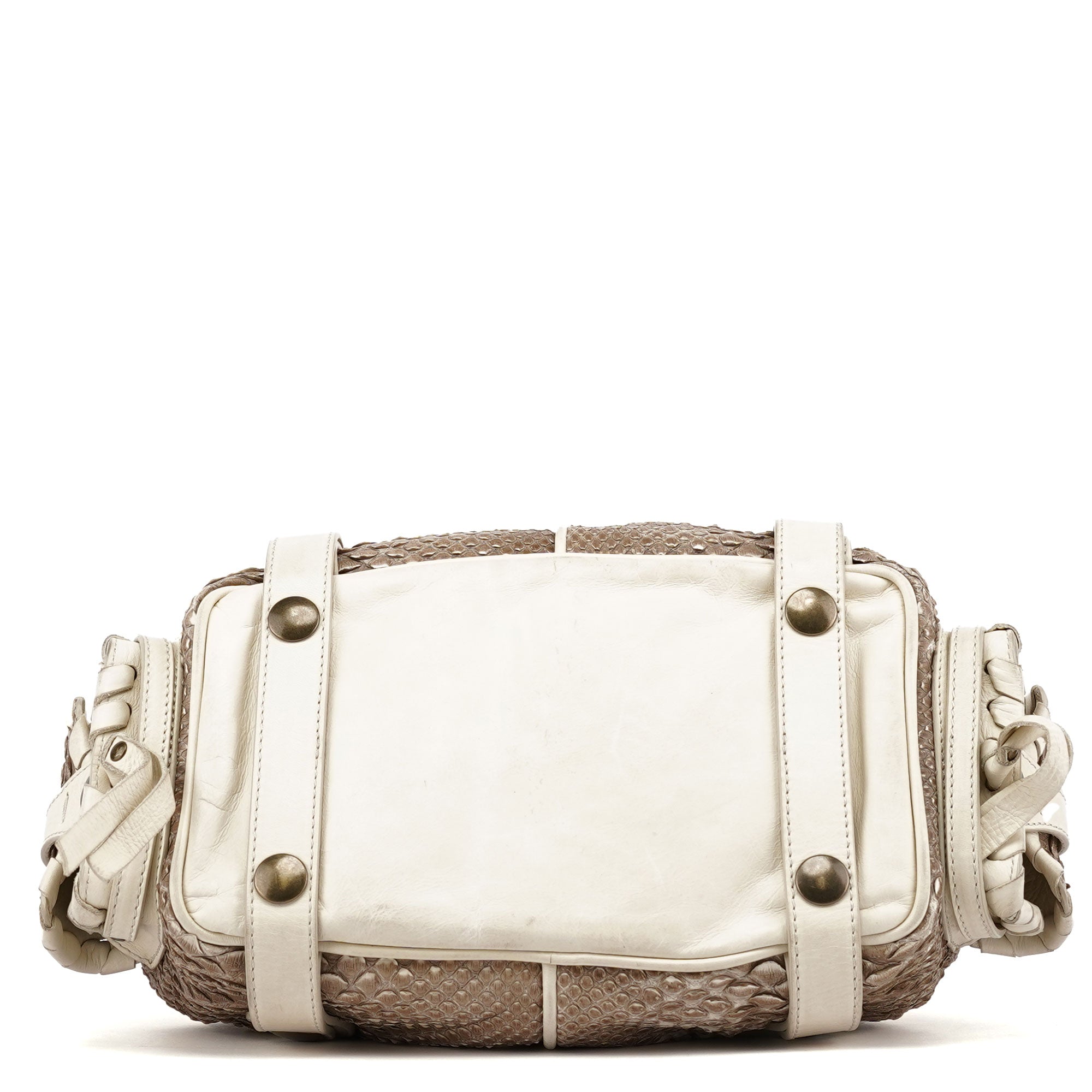 Beige Small Python Silverado Bag
