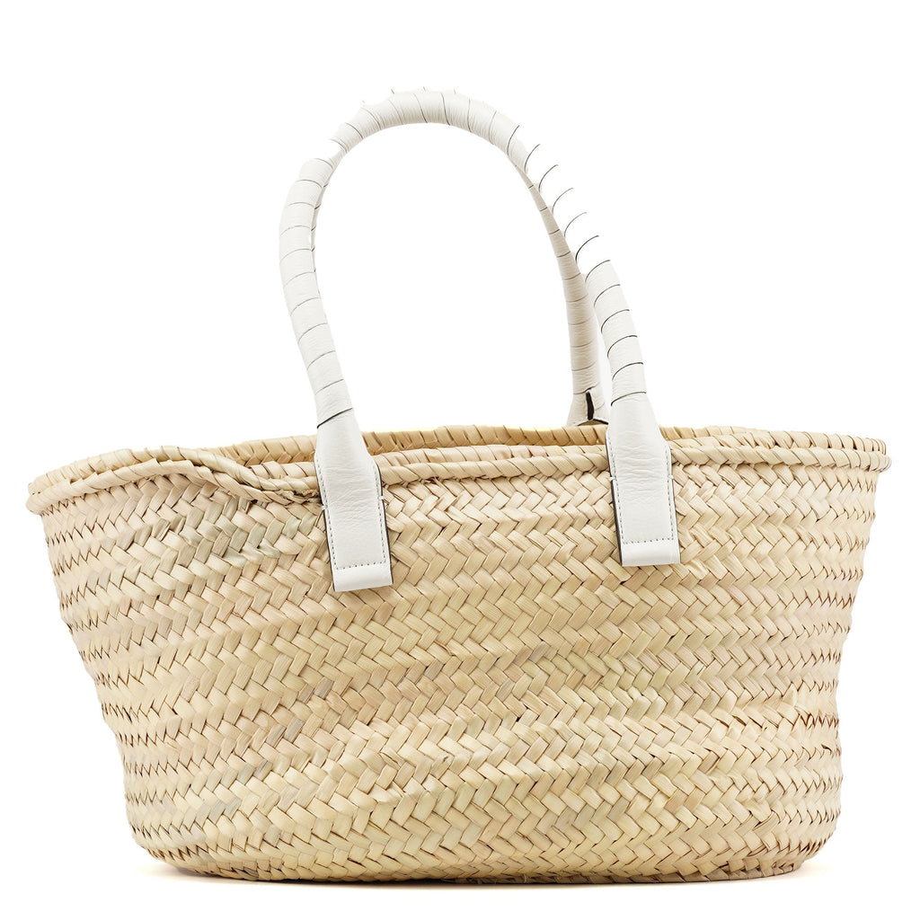 Beige White Marcie Basket Bag