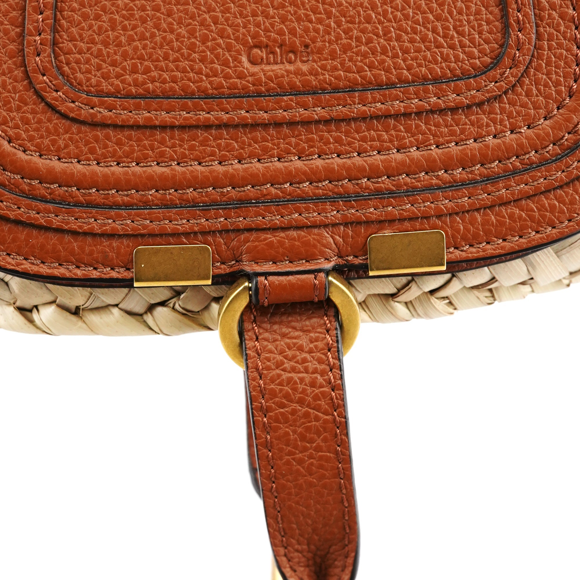 Beige Woven Raffia Marcie Basket Bag