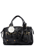 Black Calfskin Bay 2-Way Bag