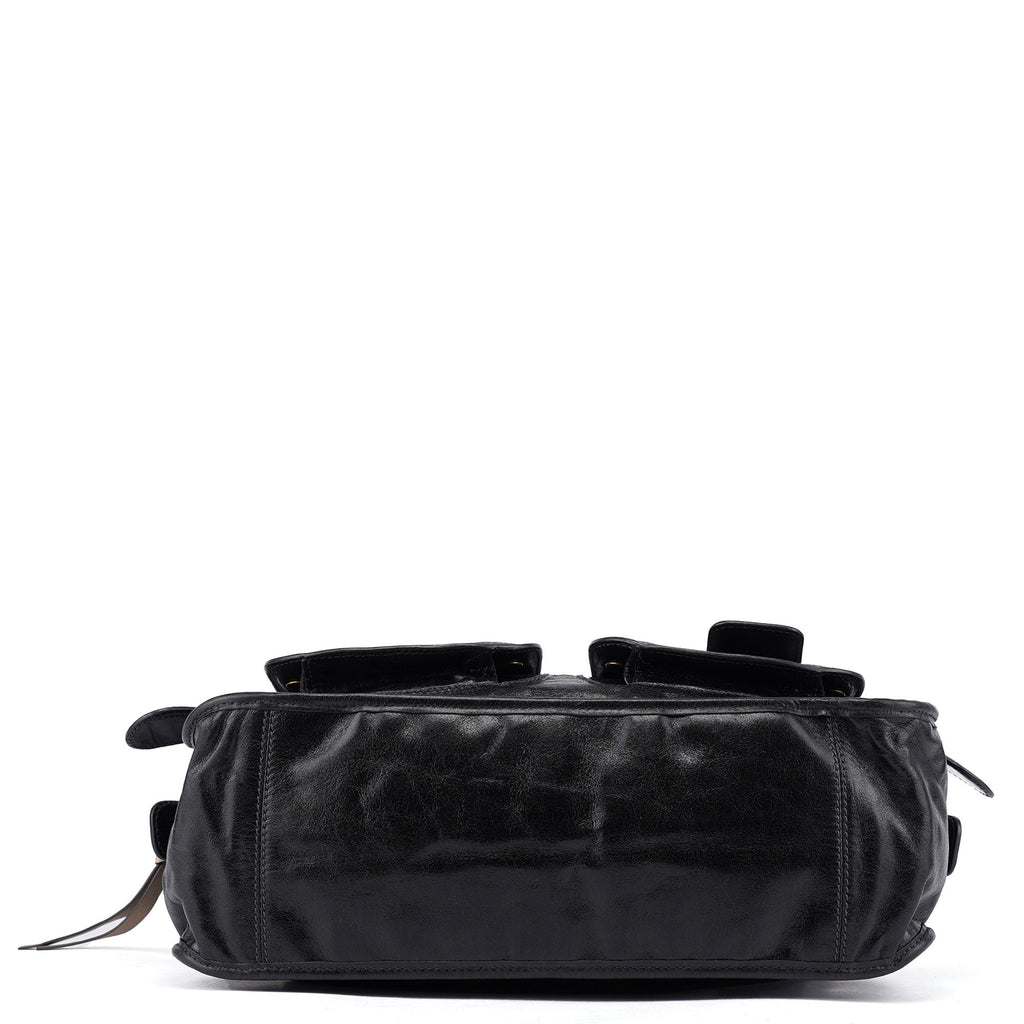 Black Calfskin Bay 2-Way Bag