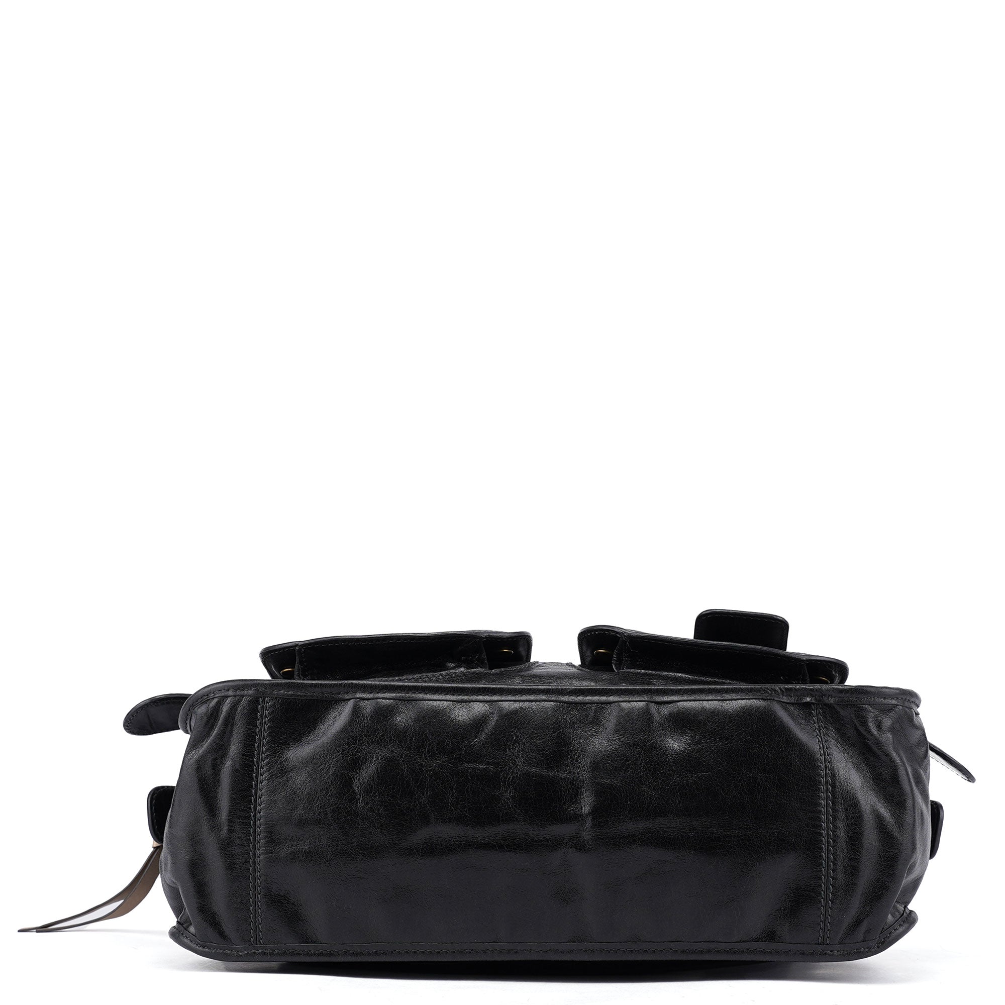 Black Calfskin Bay 2-Way Bag