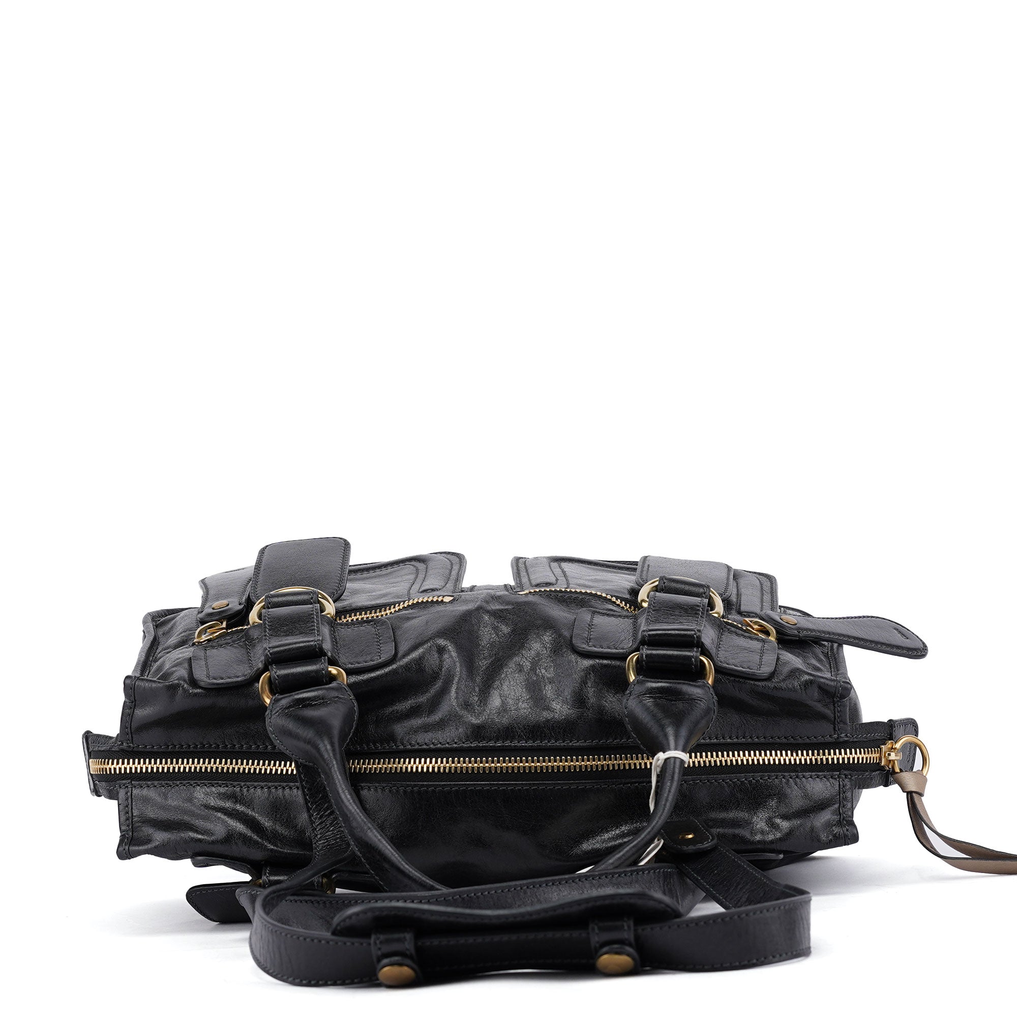 Black Calfskin Bay 2-Way Bag