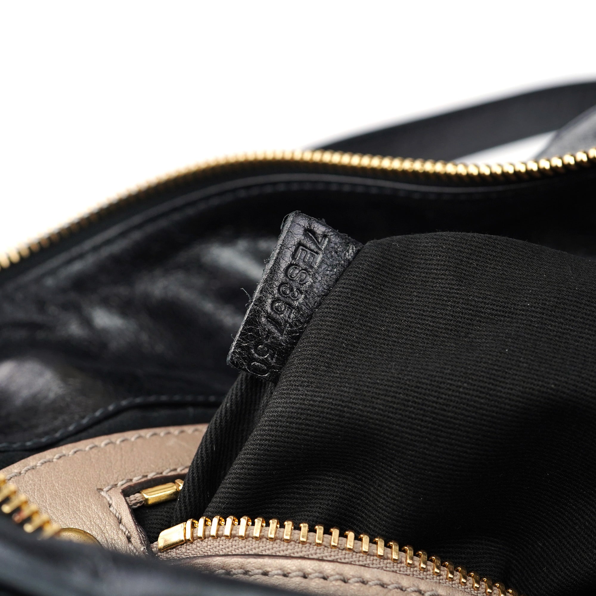 Black Calfskin Bay 2-Way Bag
