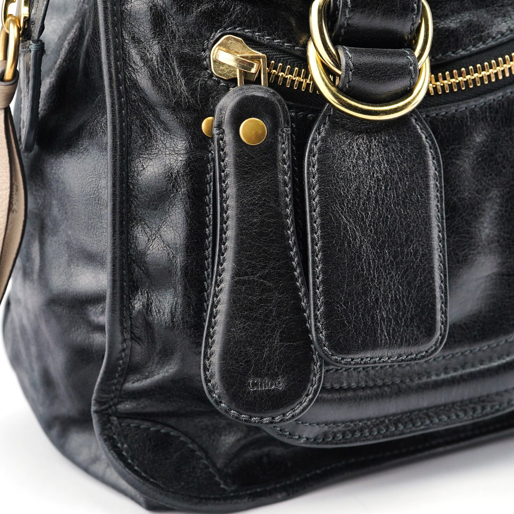 Black Calfskin Bay 2-Way Bag