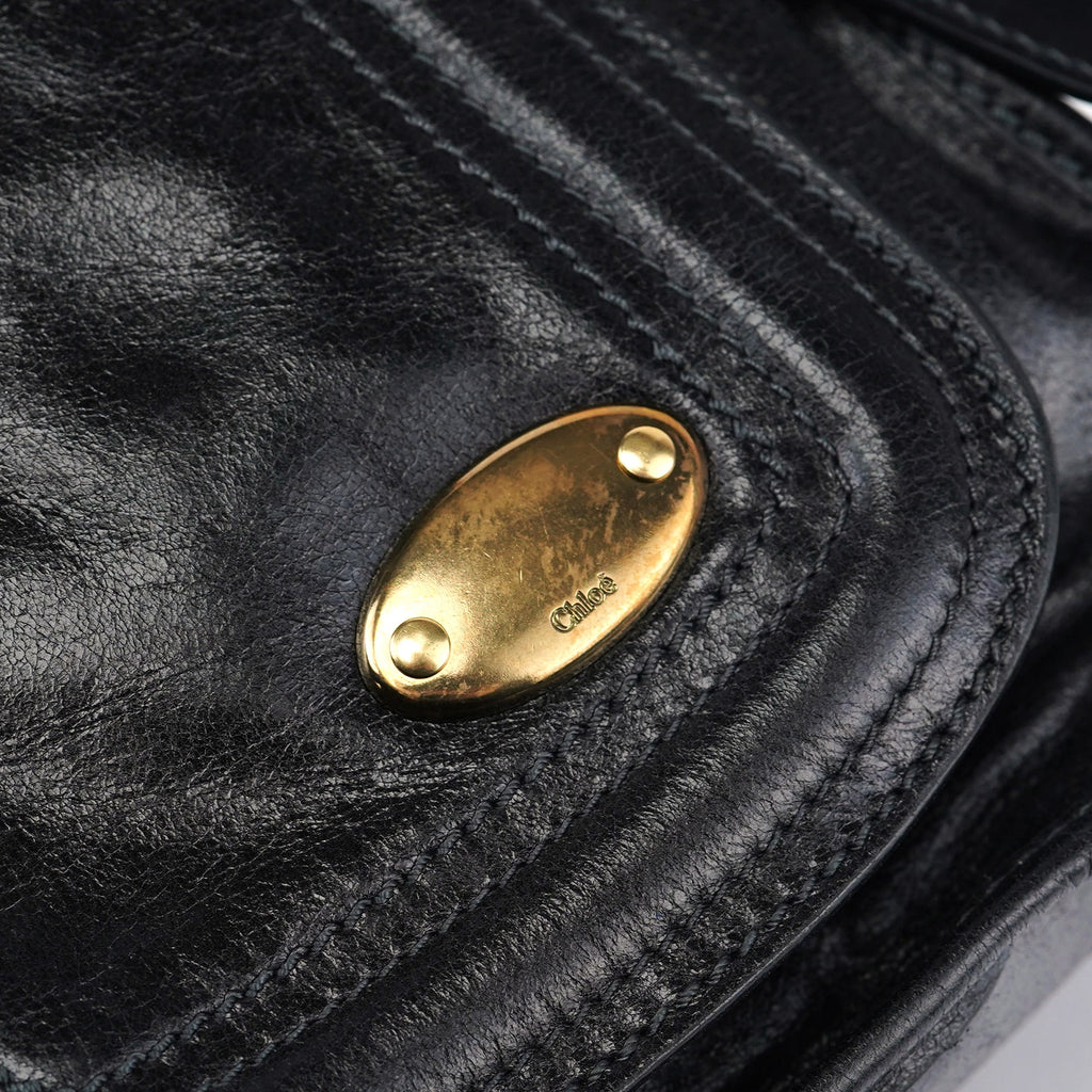 Black Calfskin Bay 2-Way Bag