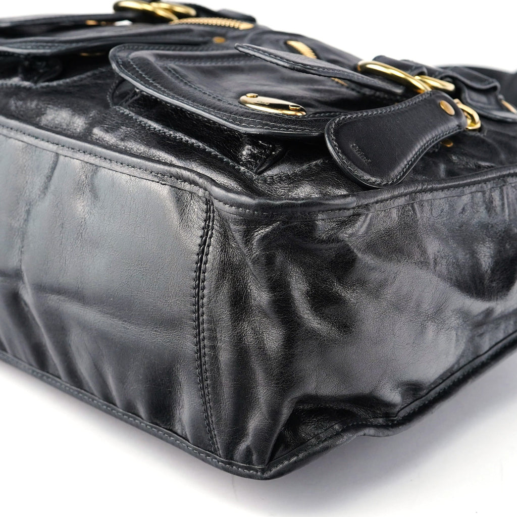 Black Calfskin Bay 2-Way Bag