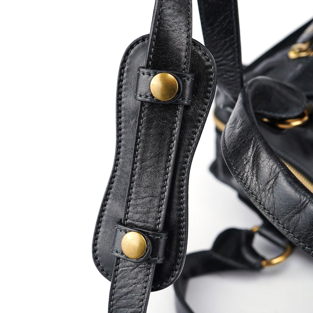 Black Calfskin Bay 2-Way Bag