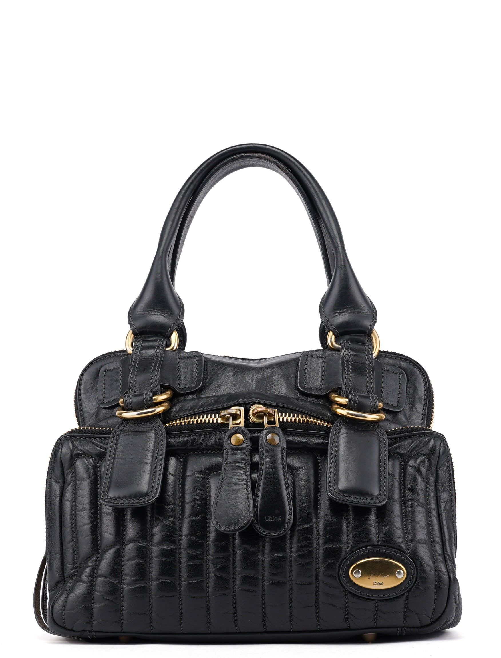Black Calfskin Bay Tote Bag
