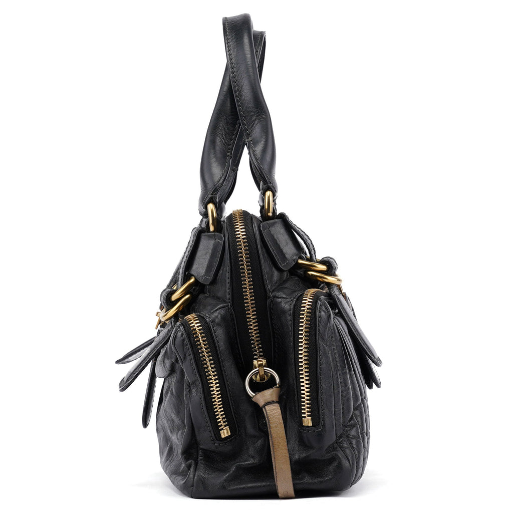 Black Calfskin Bay Tote Bag
