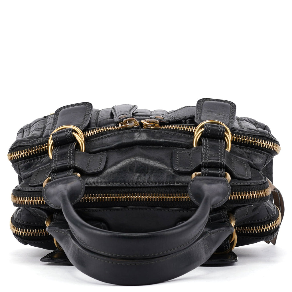 Black Calfskin Bay Tote Bag