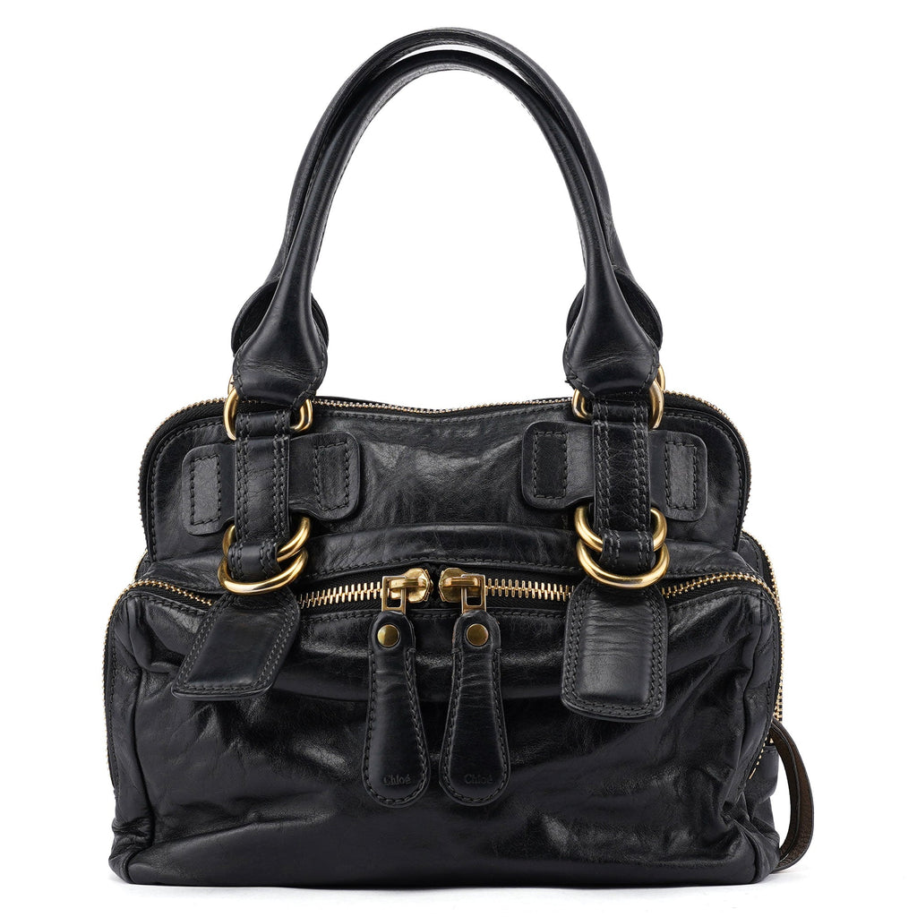 Black Calfskin Bay Tote Bag