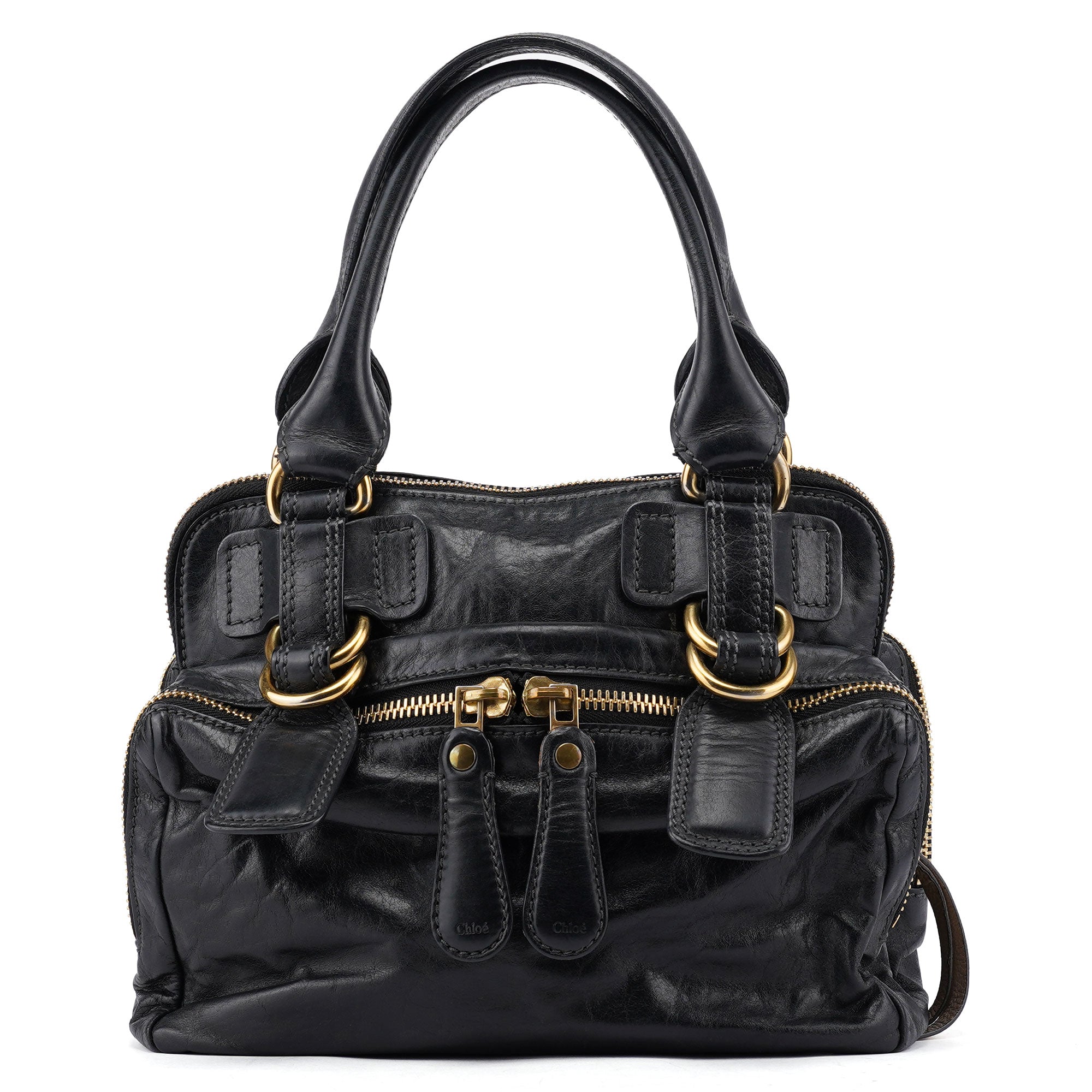 Black Calfskin Bay Tote Bag