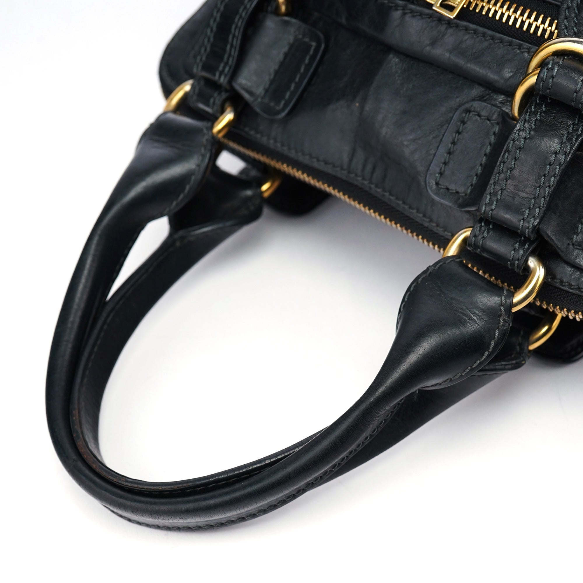 Black Calfskin Bay Tote Bag