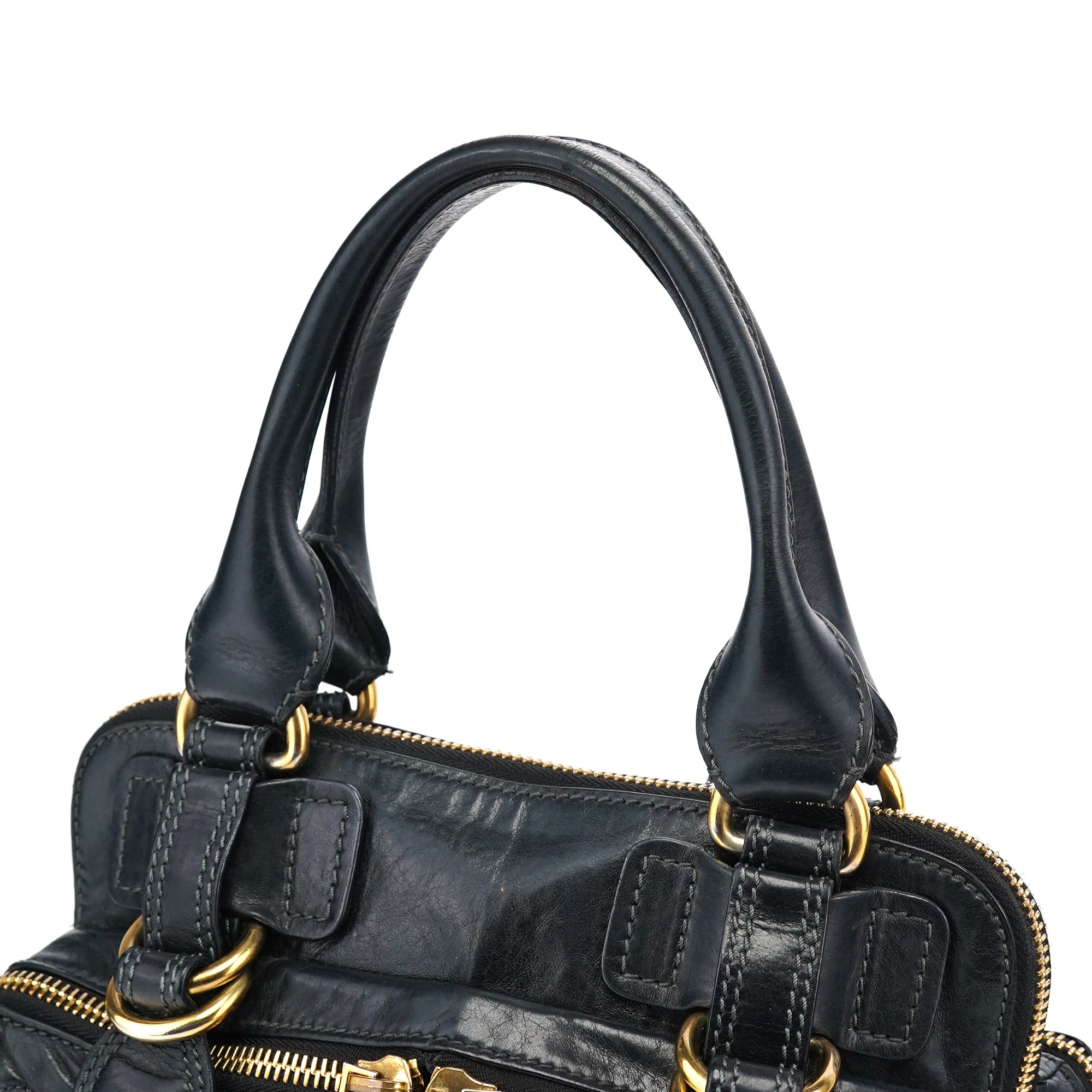 Black Calfskin Bay Tote Bag