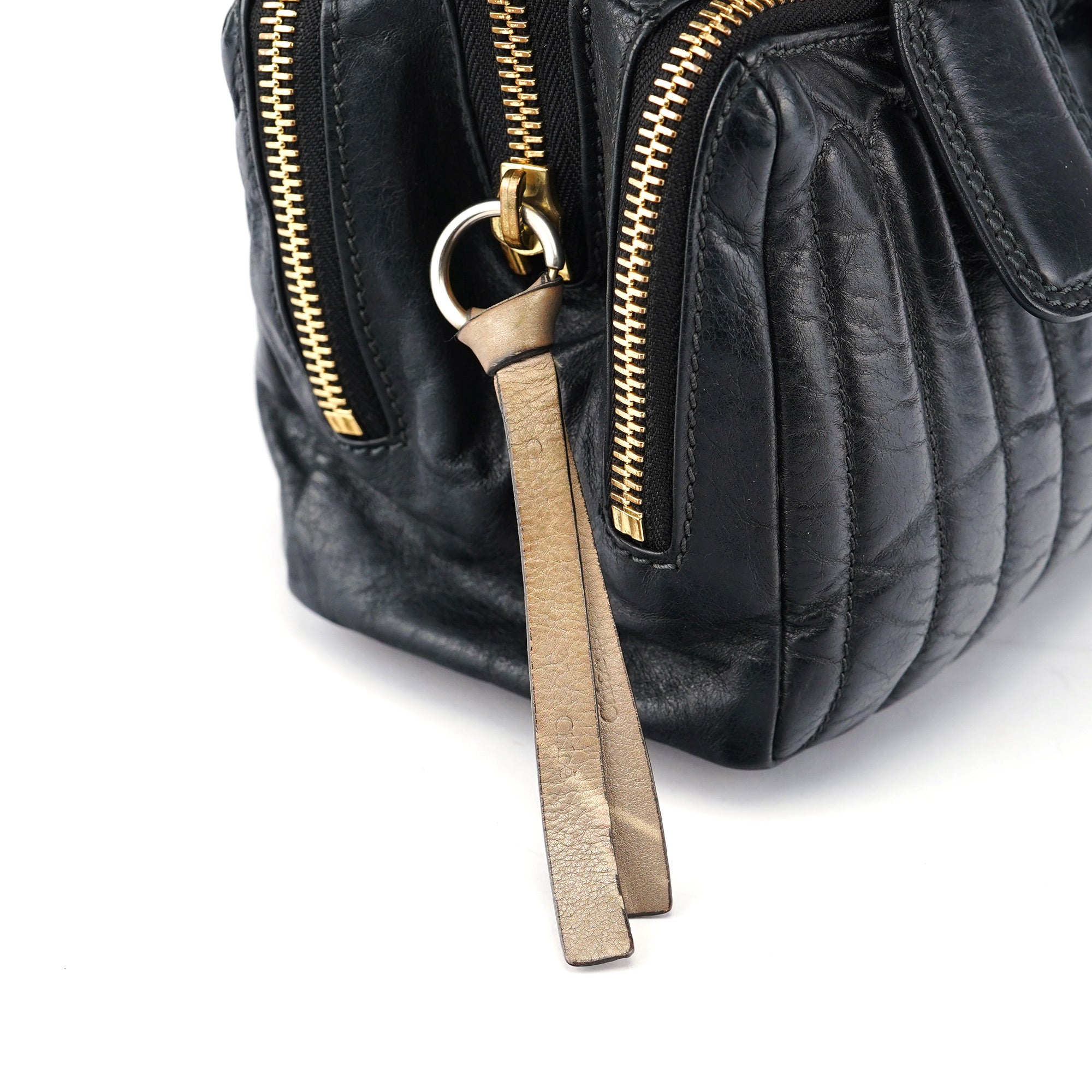 Black Calfskin Bay Tote Bag