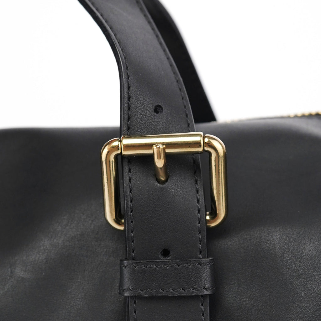 Black Calfskin Boston 2-Way Bag