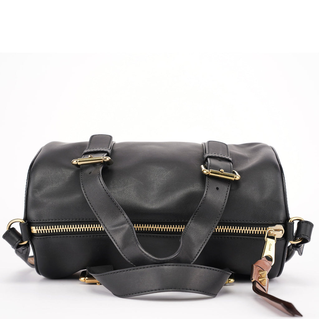 Black Calfskin Boston 2-Way Bag