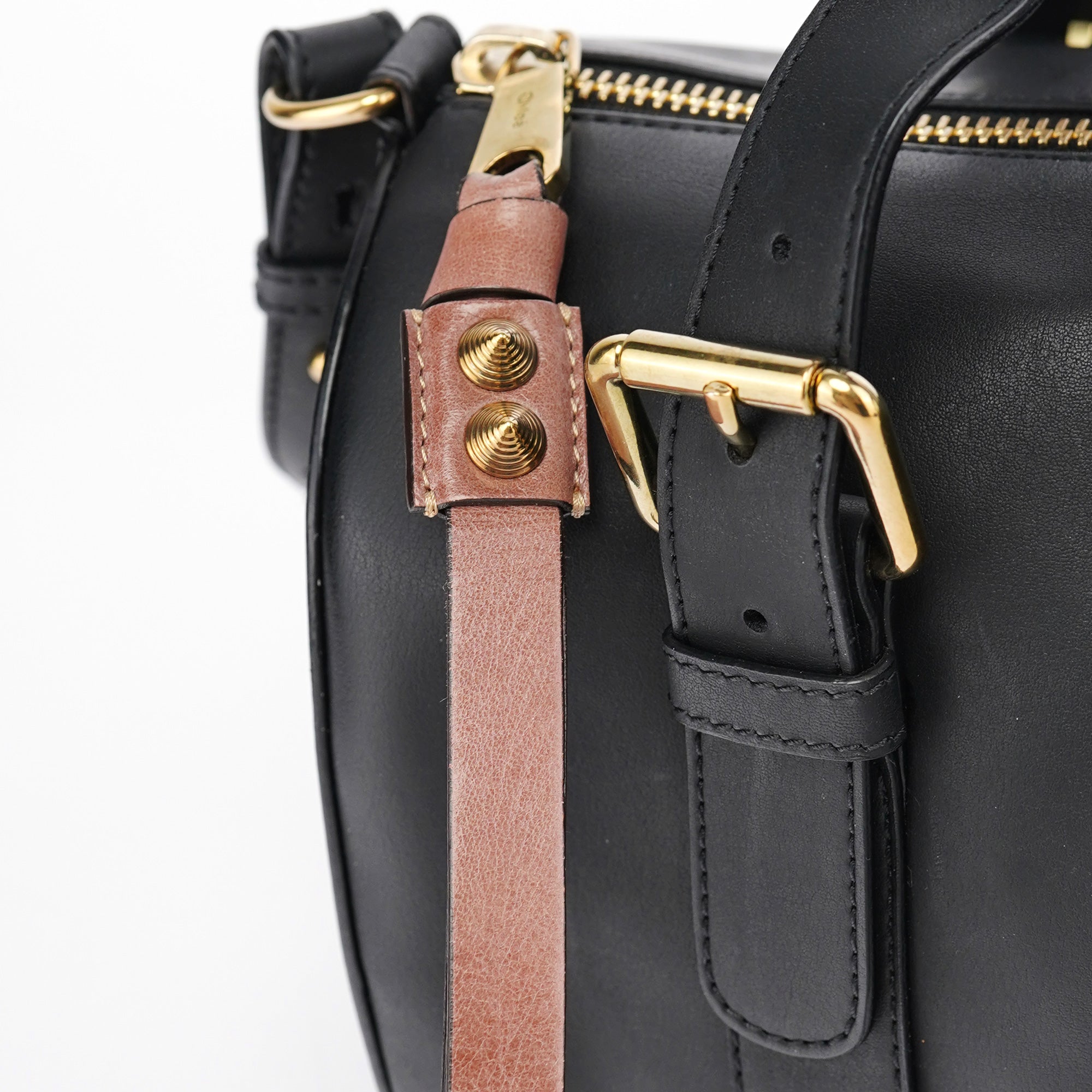 Black Calfskin Boston 2-Way Bag