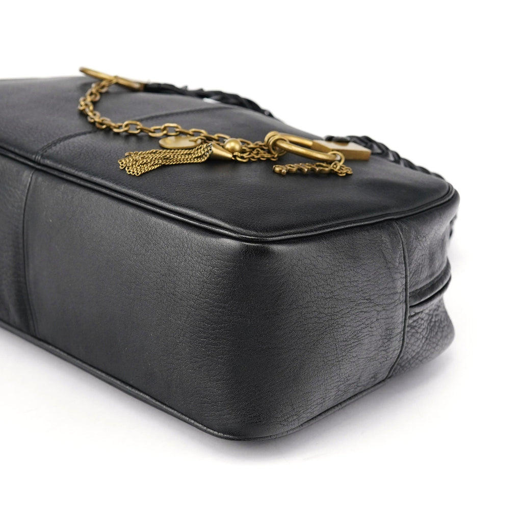Black Calfskin Boston Bowling Bag