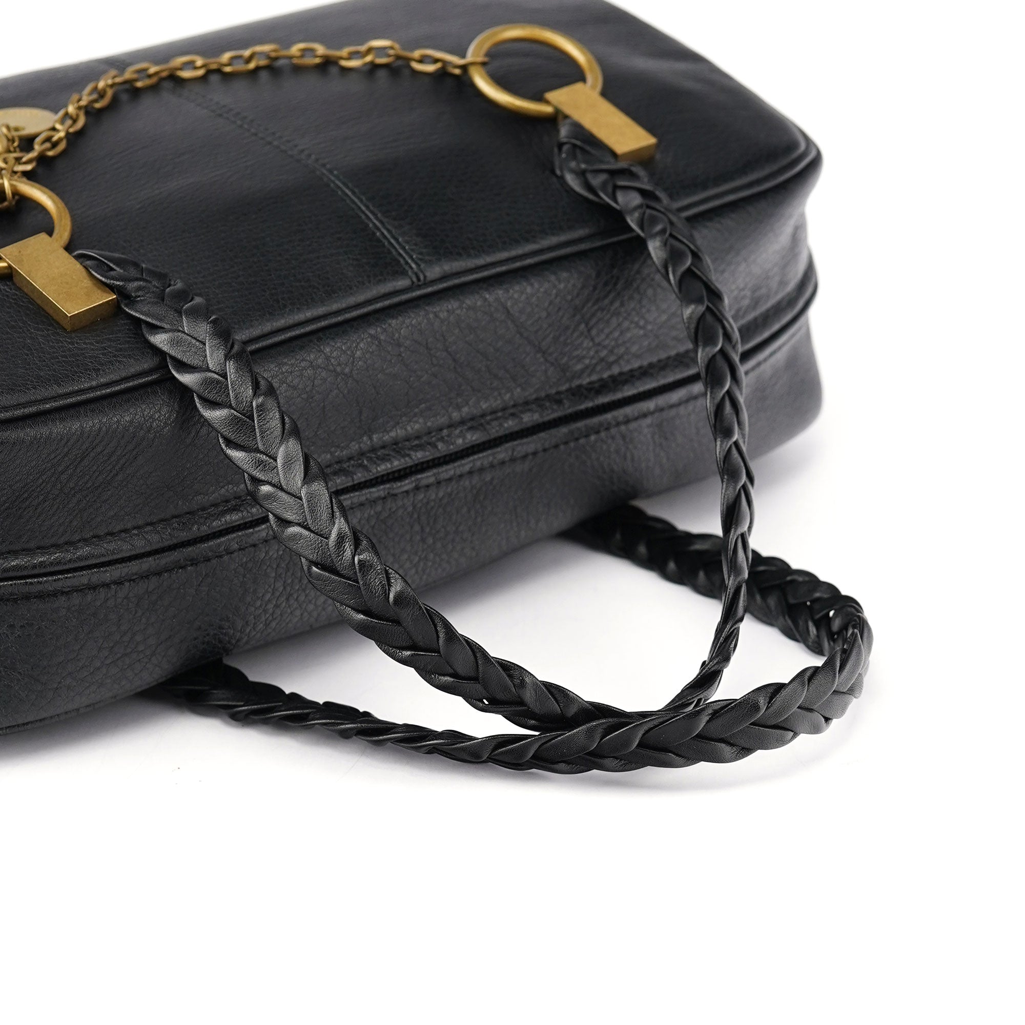 Black Calfskin Boston Bowling Bag
