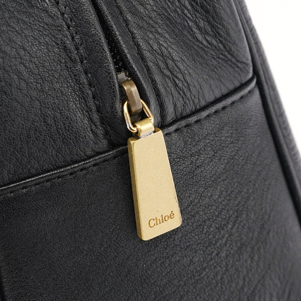 Black Calfskin Boston Bowling Bag