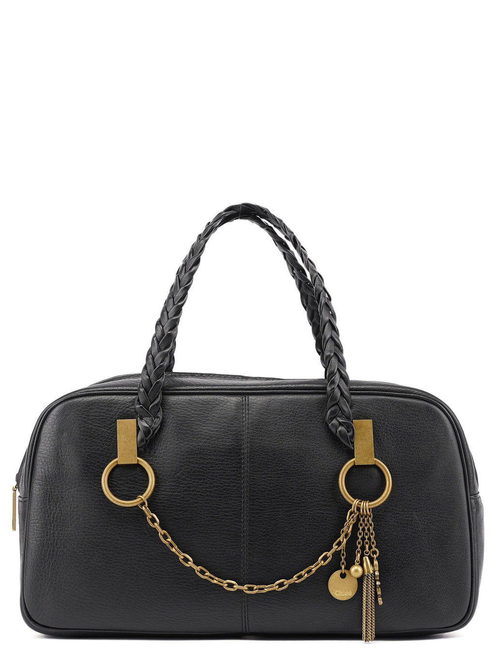 Black Calfskin Boston Bowling Bag