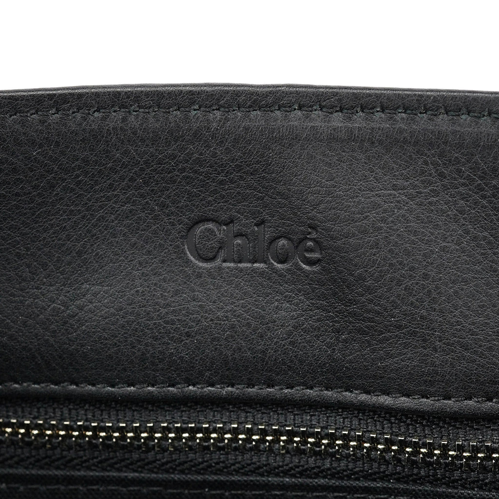 Black Calfskin Drawstring Tote Bag