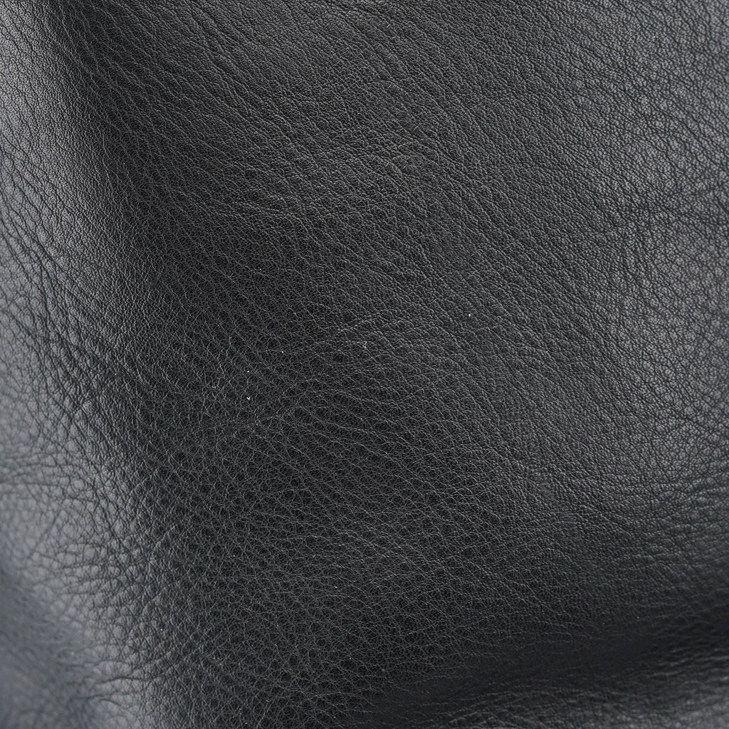 Black Calfskin Drawstring Tote Bag