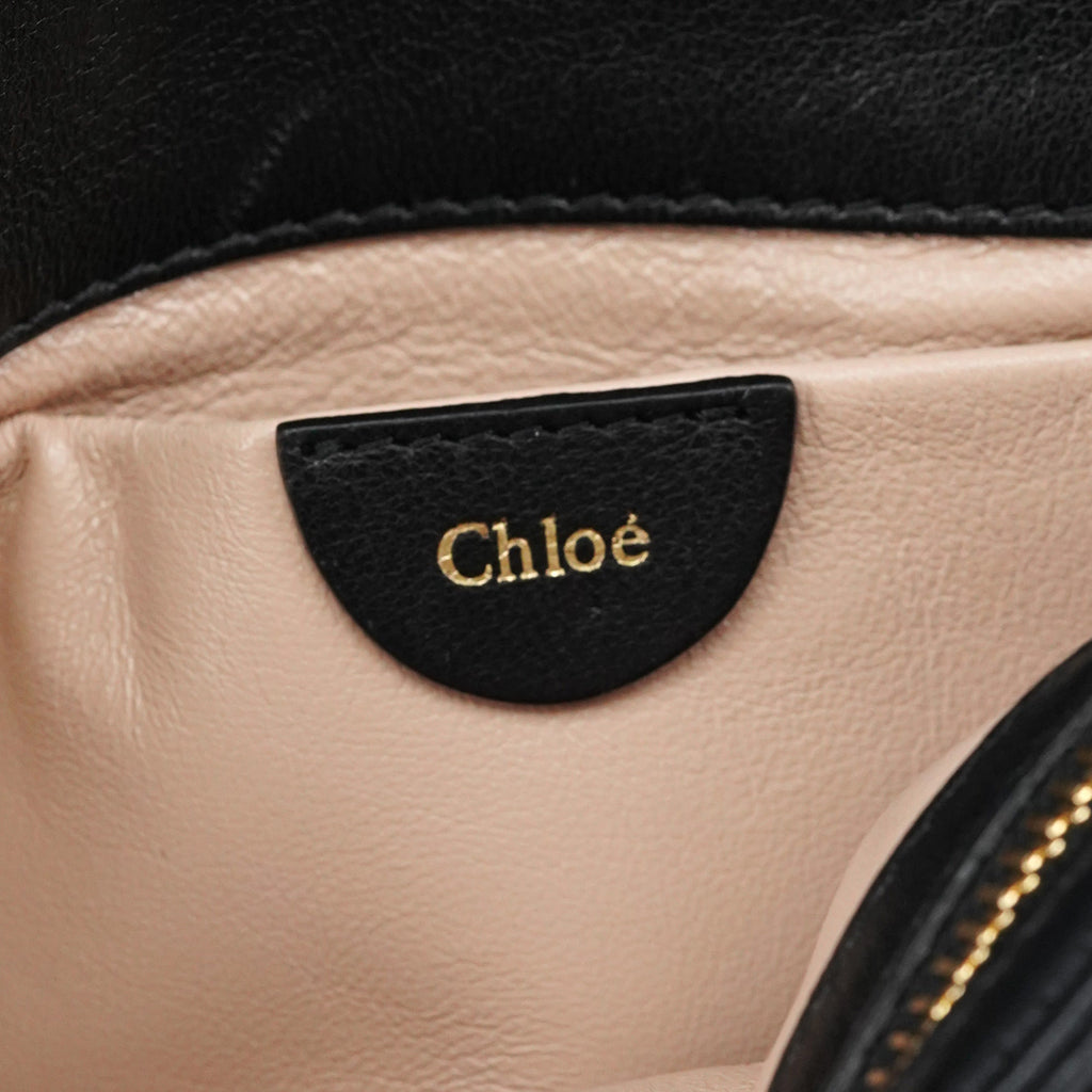 Black Calfskin Fur Python Handle Shoulder Bag