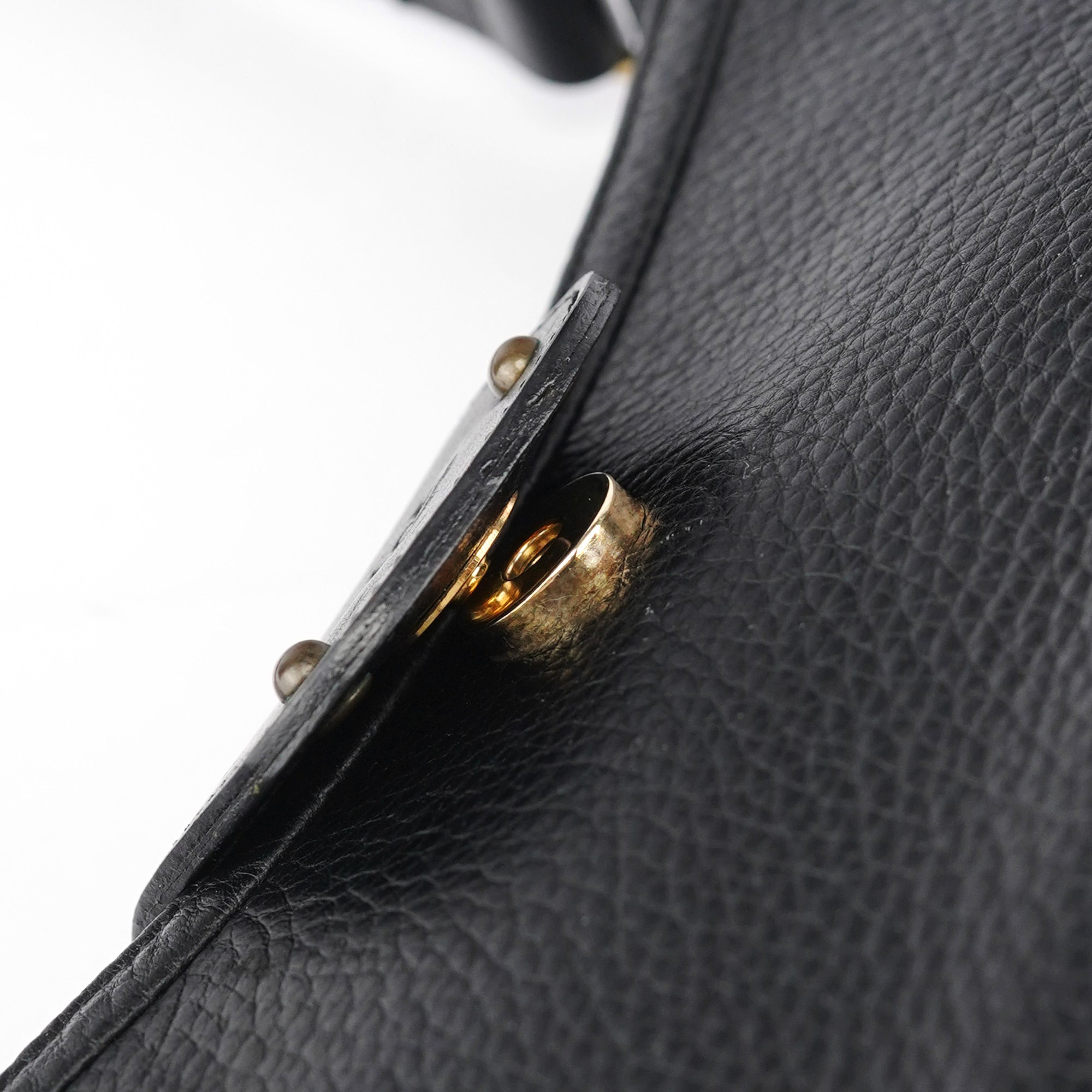 Black Calfskin Hobo Shoulder Bag