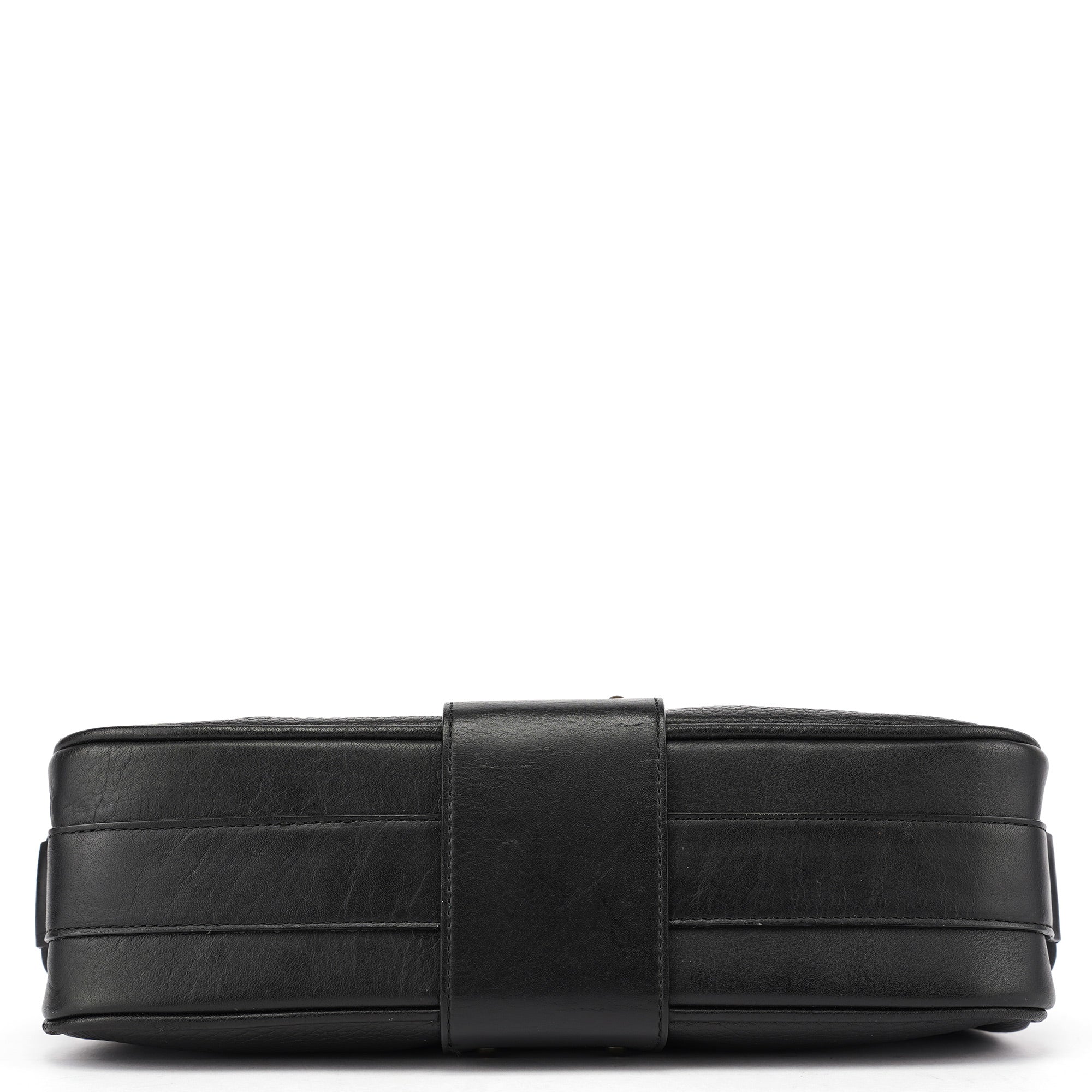 Black Calfskin Hobo Shoulder Bag