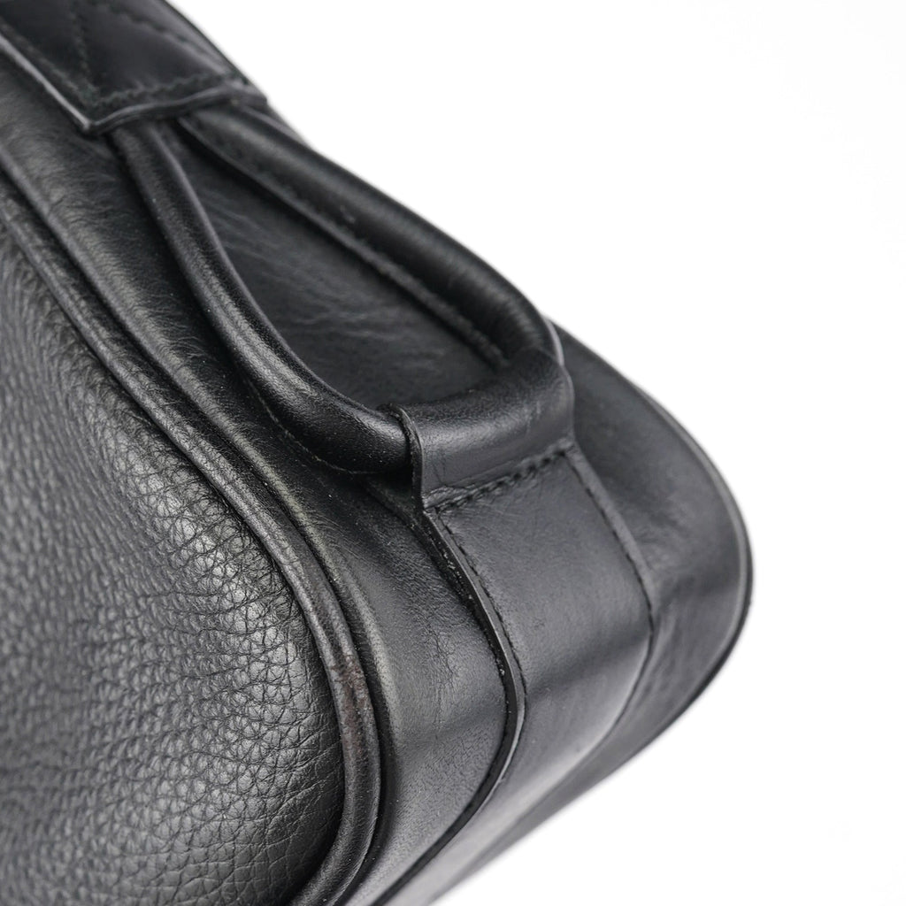 Black Calfskin Hobo Shoulder Bag