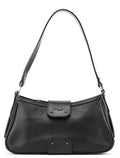 Black Calfskin Hobo Shoulder Bag