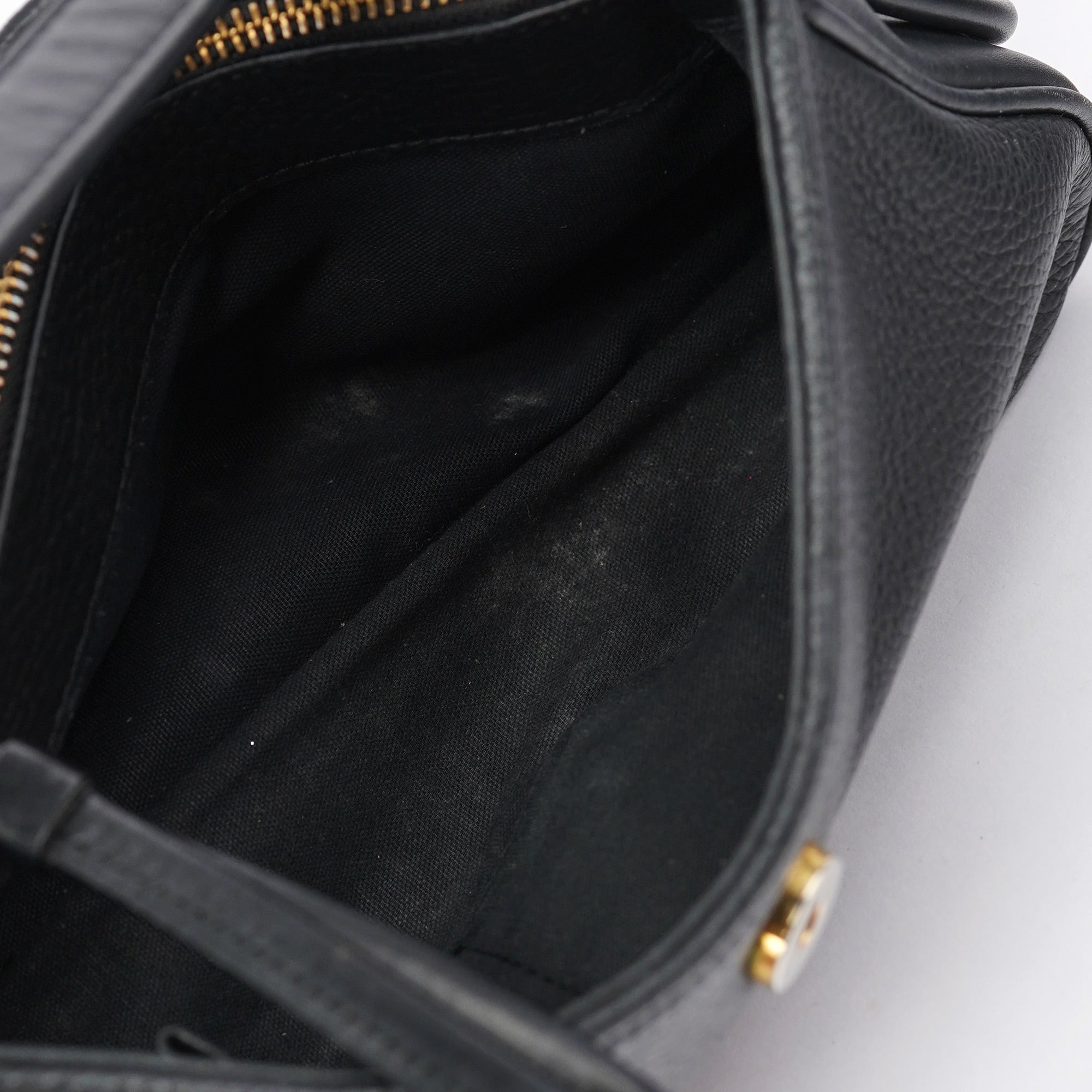 Black Calfskin Hobo Shoulder Bag