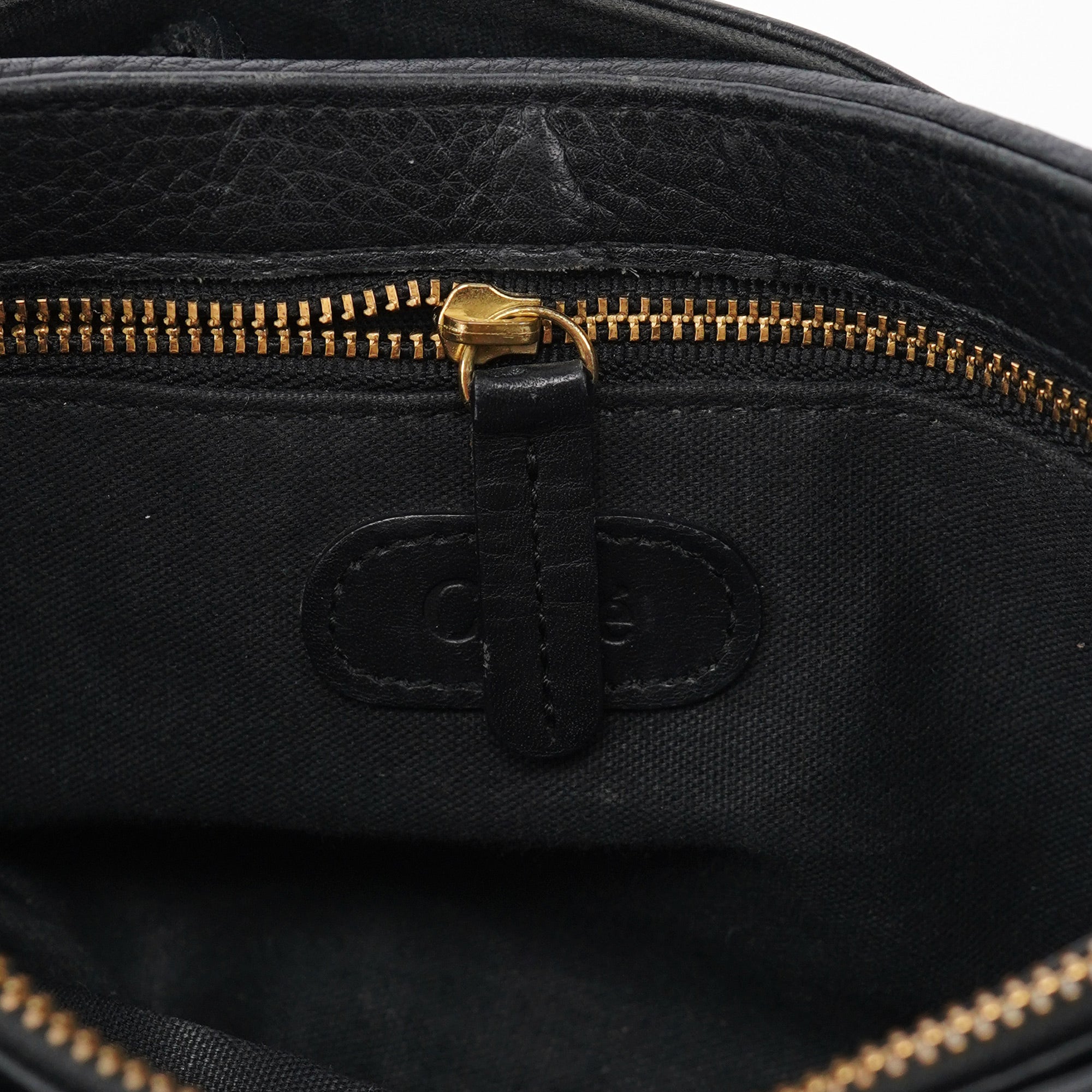 Black Calfskin Hobo Shoulder Bag