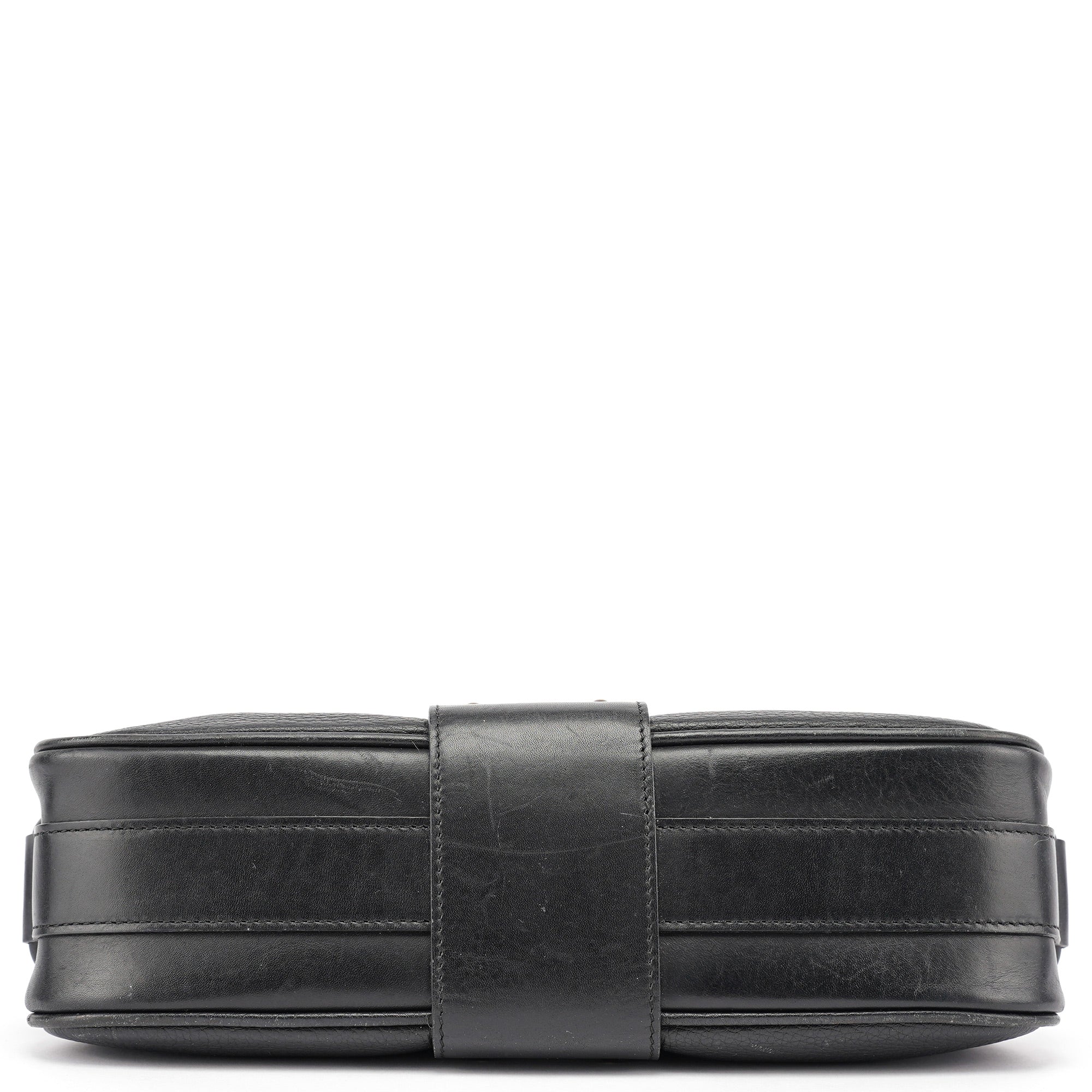 Black Calfskin Hobo Shoulder Bag