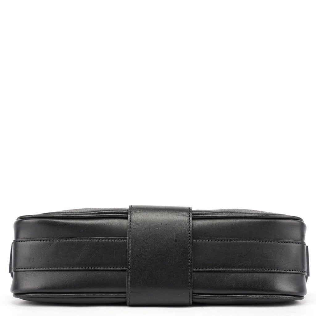 Black Calfskin Hobo Shoulder Bag