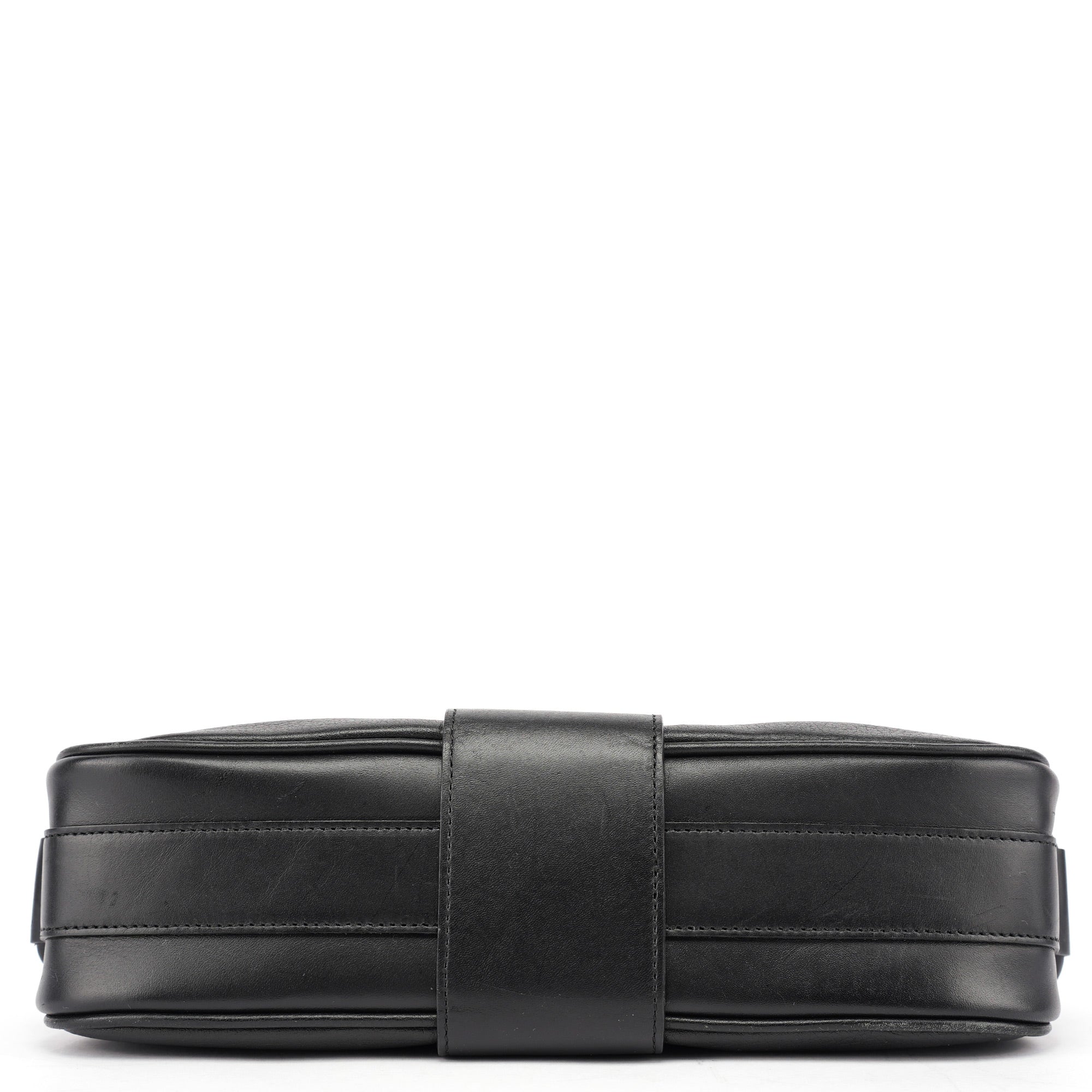 Black Calfskin Hobo Shoulder Bag