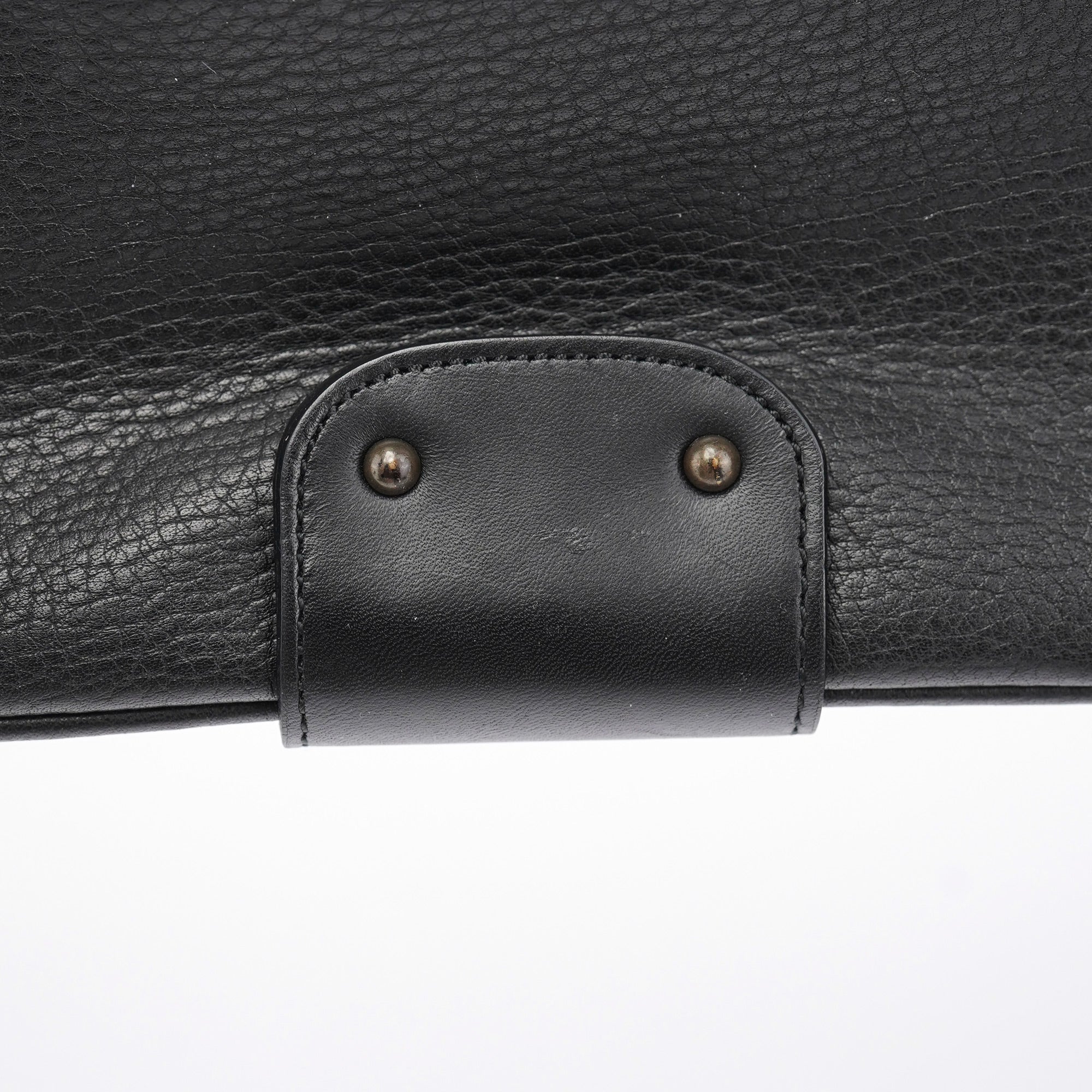Black Calfskin Hobo Shoulder Bag