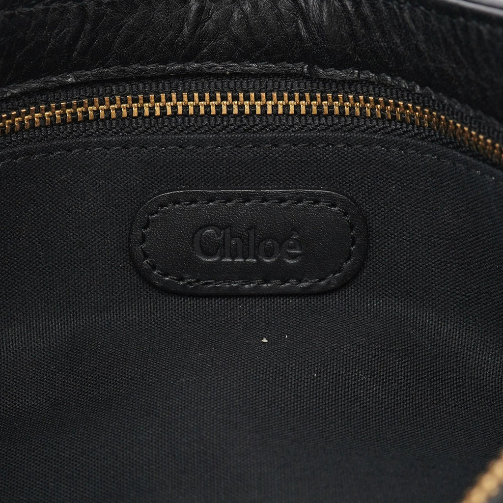 Black Calfskin Hobo Shoulder Bag