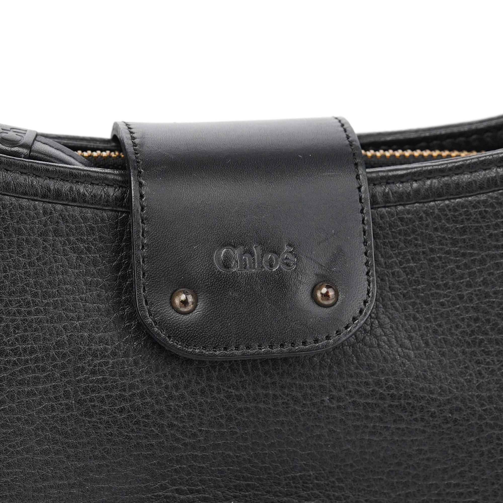 Black Calfskin Hobo Shoulder Bag
