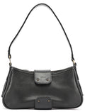 Black Calfskin Hobo Shoulder Bag