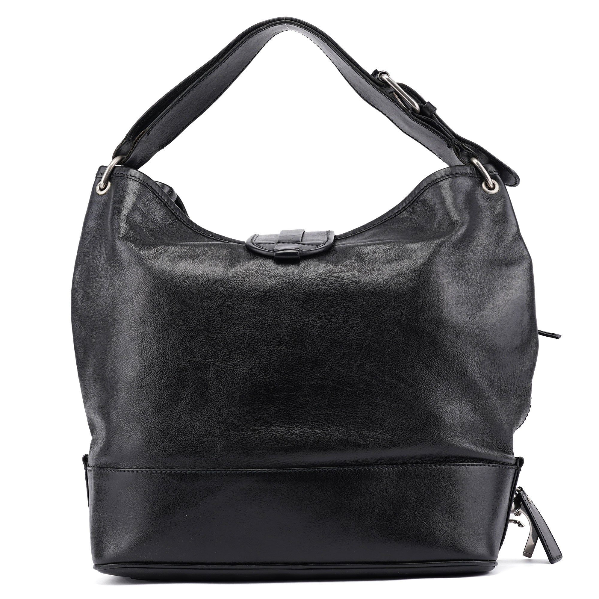 Black Calfskin Kerala Shoulder Bag