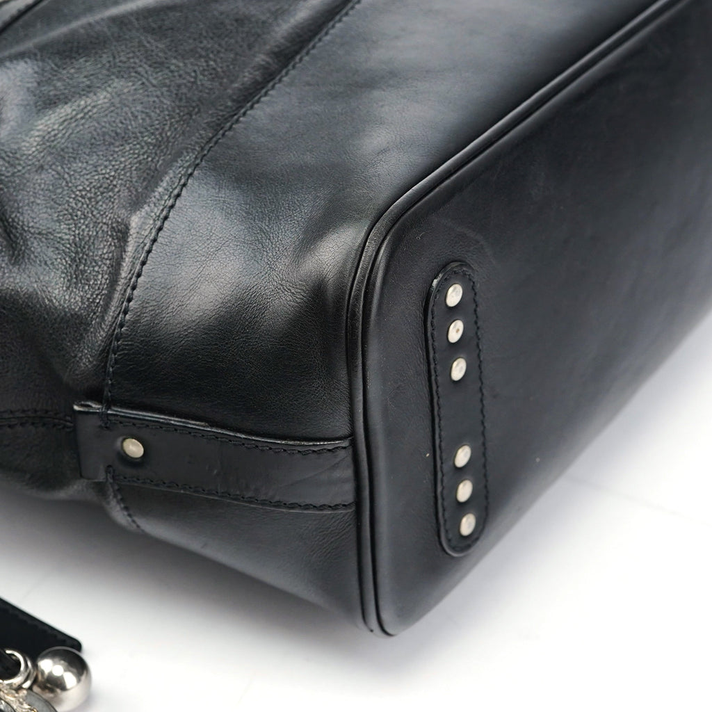 Black Calfskin Kerala Shoulder Bag