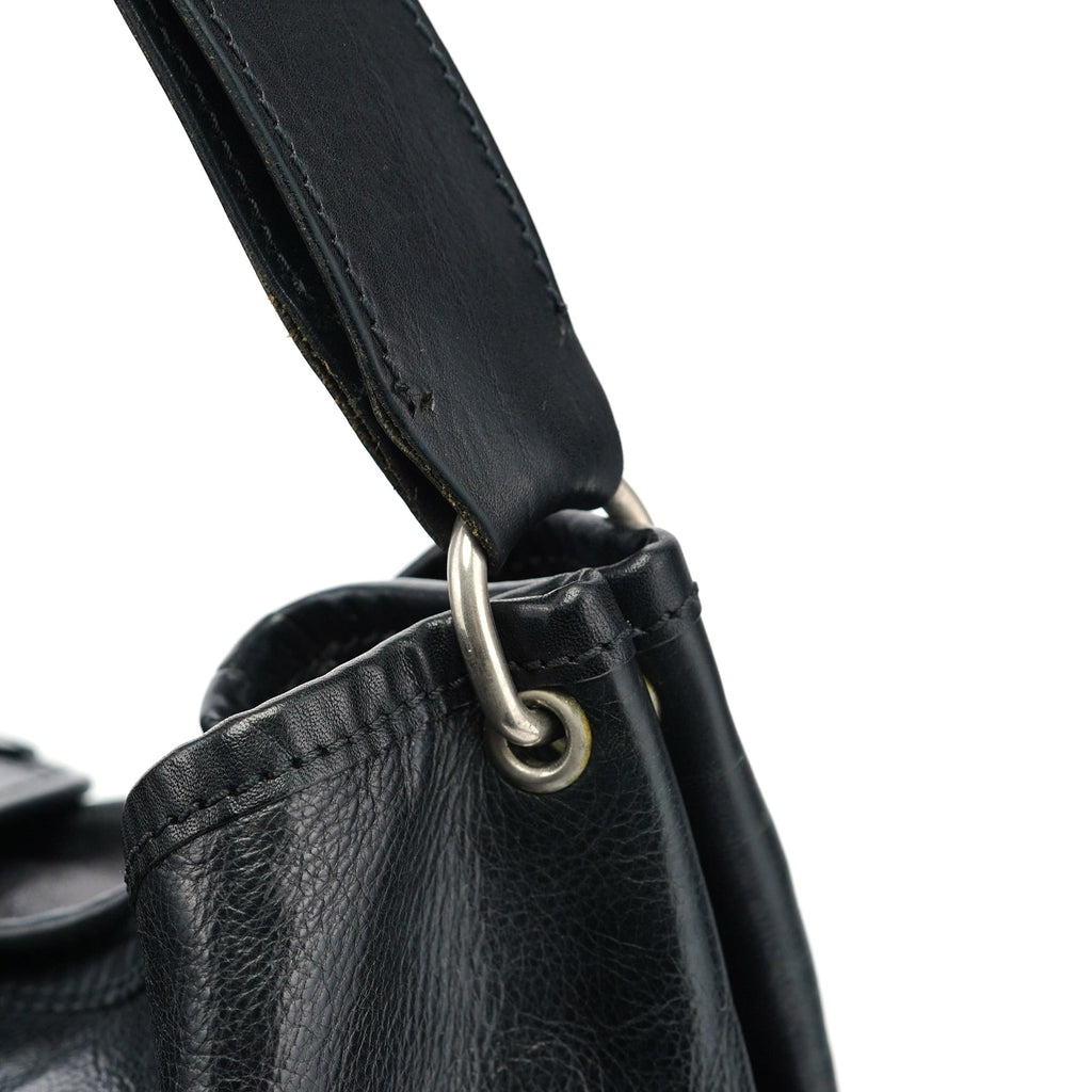 Black Calfskin Kerala Shoulder Bag