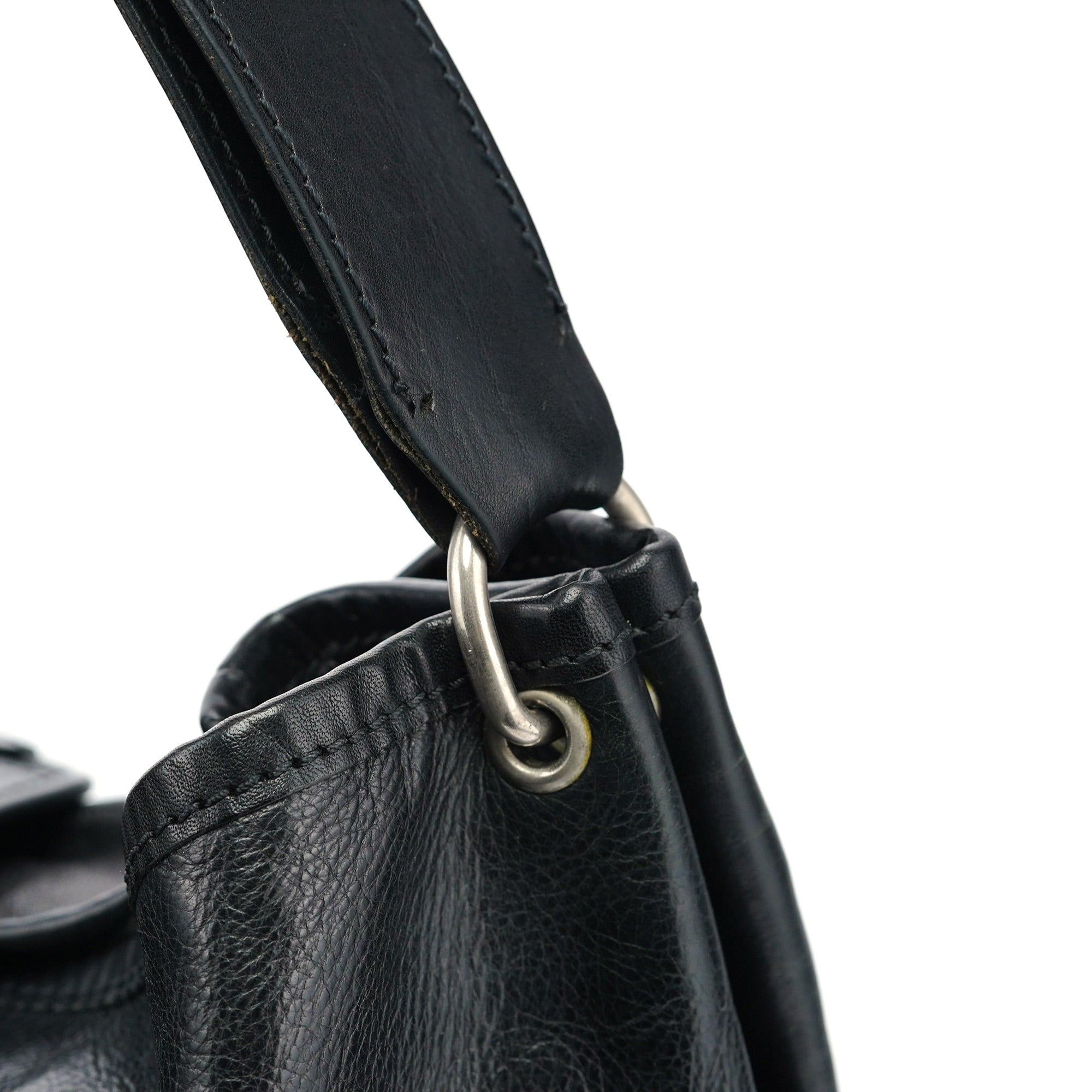 Black Calfskin Kerala Shoulder Bag
