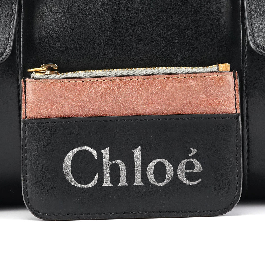 Black Calfskin Leather Boston 2-Way Bag