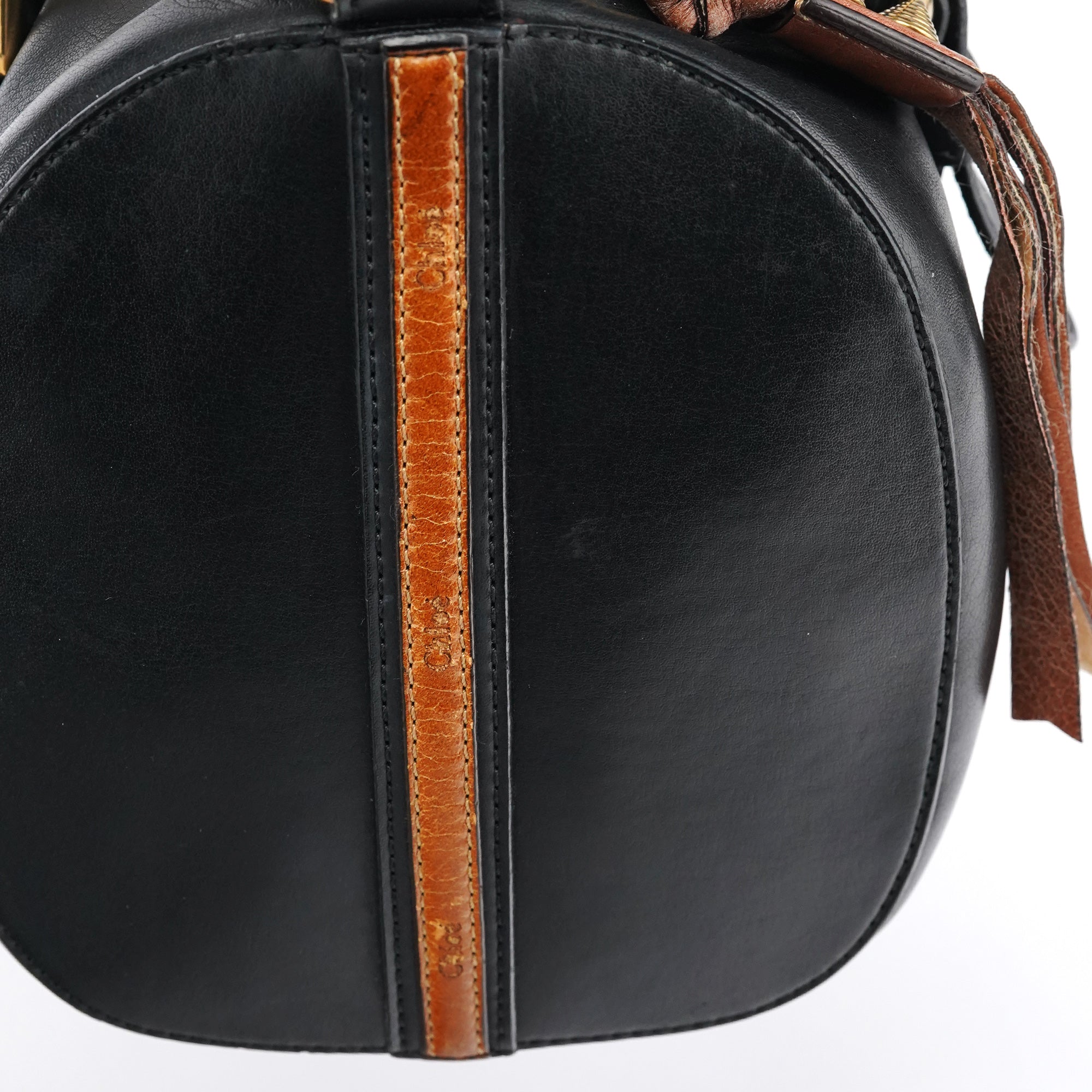 Black Calfskin Leather Boston 2-Way Bag